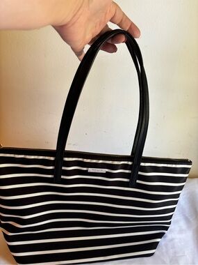 kate spade Black and White Striped Tote
